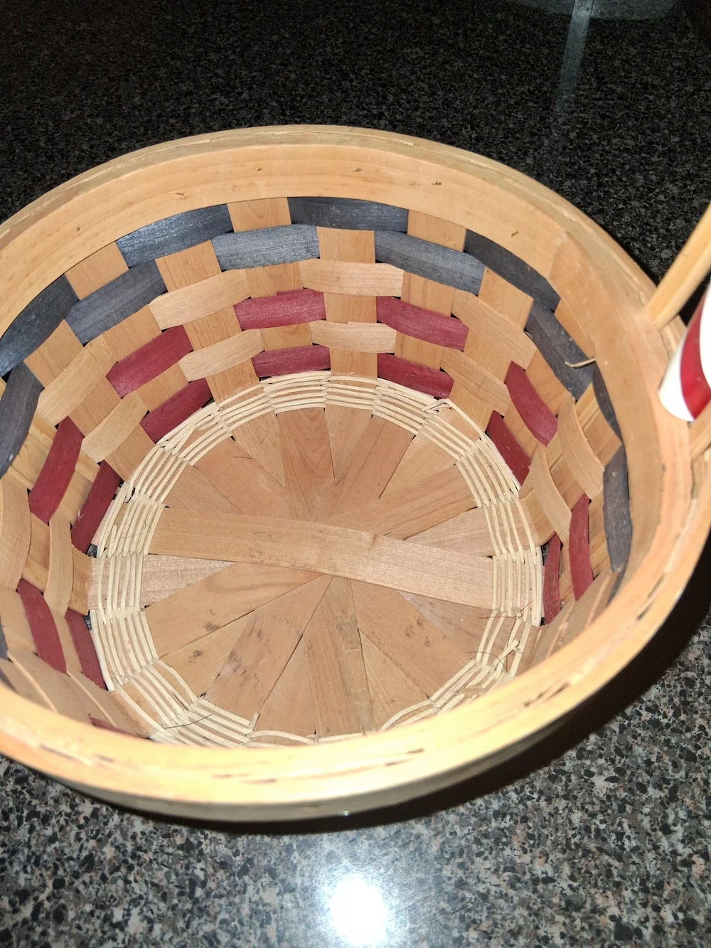 Handwoven Patriotic Red, White & Blue Wicker Basket